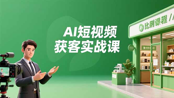 AI短视频获客实战课，数字人创作、实体行业应用、精准引流，30天获取客源月入6万+-聊项目