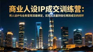 商业人设IP成交训练营-12月：将人设IP与业务变现深度绑定，从流量到信任再到成交闭环-聊项目