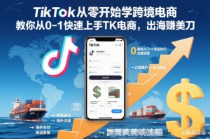 TikTok从零开始学跨境电商，教你从0-1快速上手TK电商，出海賺美刀-聊项目