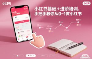 小红书基础+进阶培训,手把手教你从0-1做小红书-聊项目