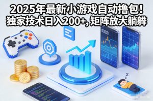2025年最新小游戏自动撸包！独家技术日入2张+，矩阵放大躺賺【揭秘】-聊项目
