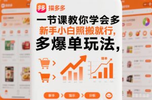 一节课教你学会拼多多爆单玩法，新手小白照搬就行-聊项目