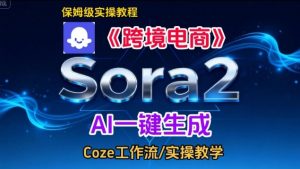Sora2生成《跨境电商》英文短视频，实操搭建教学课，通俗易懂，包教包会-聊项目