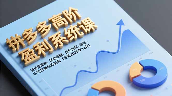 拼多多高阶盈利系统课，强付费策略、活动爆破、首页推荐，实现店铺稳定盈利(更新12月-聊项目