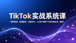 TikTok实战系统课，案例复盘、数据解析、运营执行，从0到1构建千万级电商体系(更新-聊项目