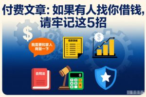 付费文章：如果有人找你借钱，请牢记这5招-聊项目