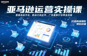 亚马逊运营实操课，覆盖选品方法、新品口诀必学、广告最新打法等全流程，打造跨境爆款店铺-聊项目