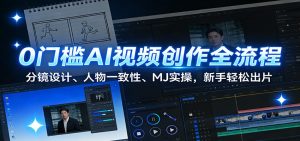 0门槛AI视频创作全流程：分镜设计、人物一致性、MJ实操，新手轻松出片-聊项目