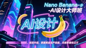 Nano Banana-AI设计大师班，修图合成、广告创作、视觉升级，掌握黄金生产技能，月接单增收过万-聊项目
