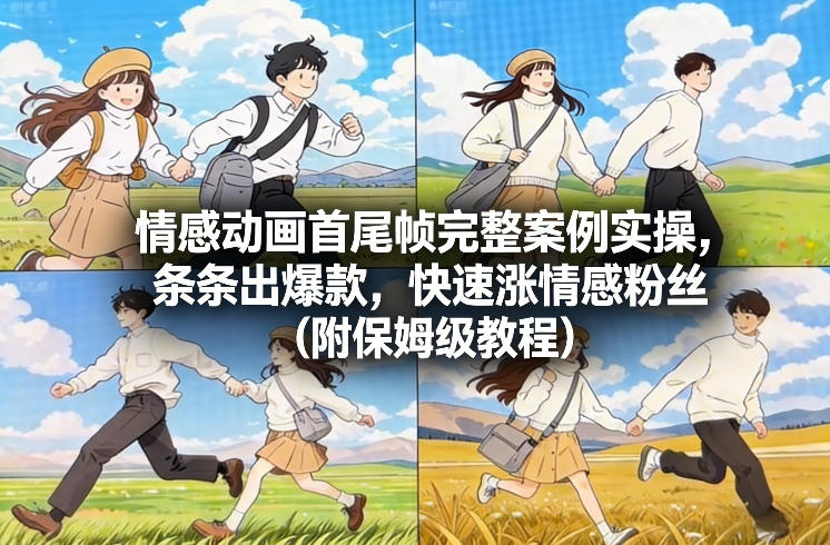 情感动画首尾帧完整案例实操，条条出爆款，快速涨情感粉丝(附保姆级教程)-聊项目