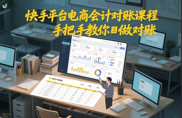 快手平台电商会计对账课程，手把手教你做对账-聊项目