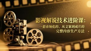 影视解说技术进阶课：一套市场化的、从文案到成片的完整内容生产方法-聊项目