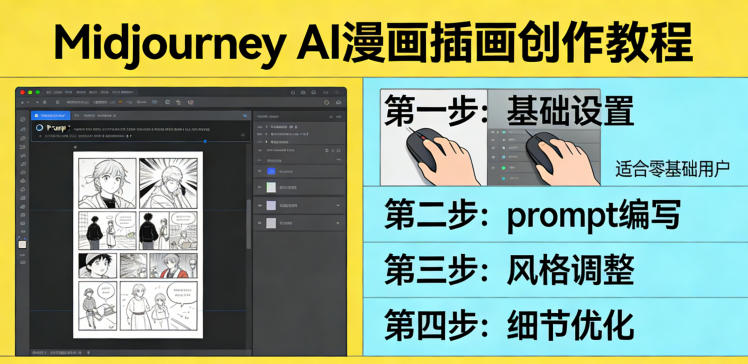 利用Midjourney AI人工智能轻松创作漫画插画教程，零基础创作完整漫画插画-聊项目