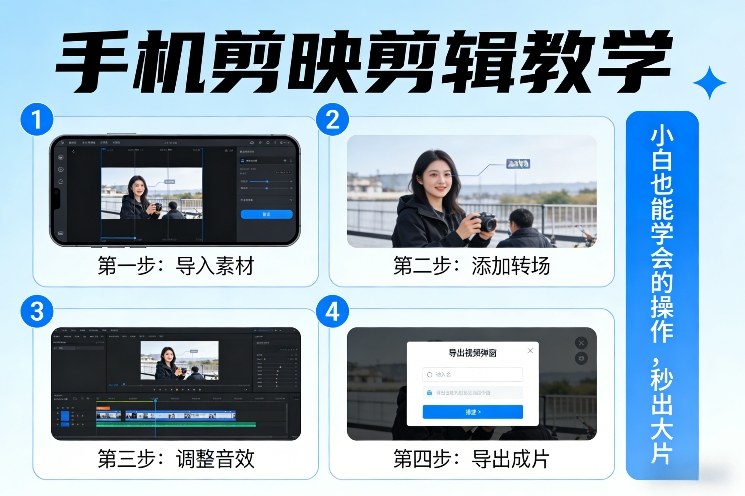 手机剪映剪辑教学，小白也能学会的操作，秒出大片-聊项目