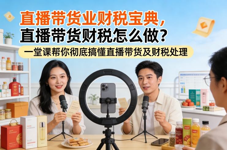 直播带货业财税宝典，直播带货财税怎么做？一堂课帮你彻底搞懂直播带货及财税处理-聊项目