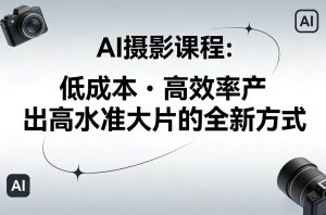 AI摄影课程，低成本高效率产出高水准大片的全新方式-聊项目