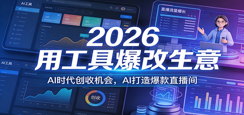 2026用工具爆改生意，AI时代创收机会，AI打造爆款直播间-聊项目