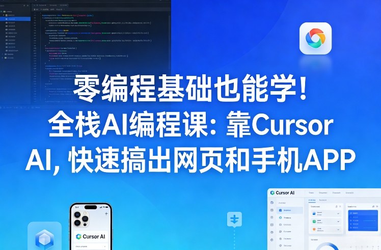 零编程基础也能学！全栈AI编程课：靠Cursor AI，快速搞出网页和手机APP-聊项目