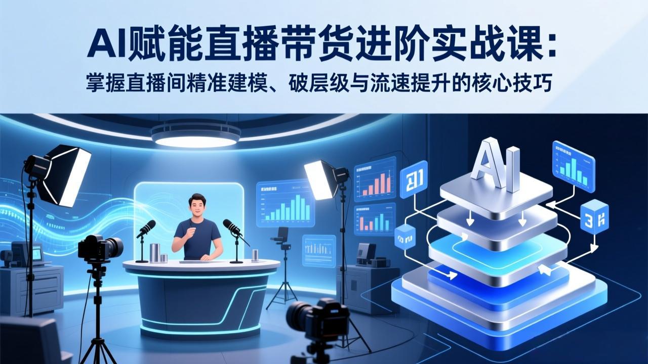 AI赋能直播带货进阶实战课：掌握直播间精准建模、破层级与流速提升的核心技巧-聊项目