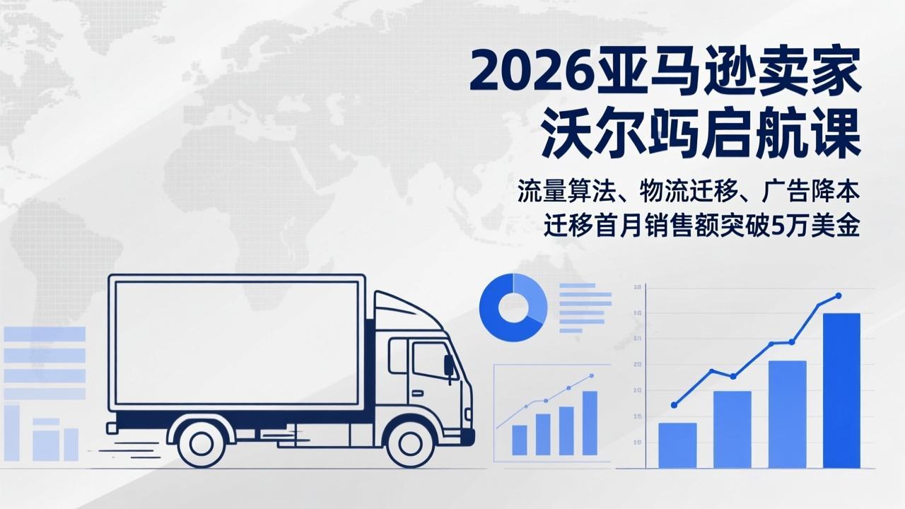 2026亚马逊卖家沃尔玛启航课，流量算法、物流迁移、广告降本，迁移首月销售额突破5万美金-聊项目