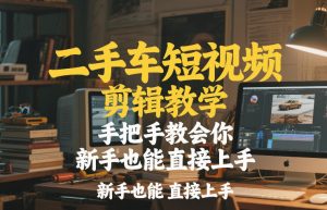 二手车短视频剪辑教学，手把手教会你，新手也能直接上手-聊项目