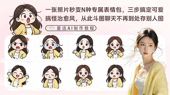 一张照片秒变N种专属表情包，三步搞定可爱搞怪治愈风，从此斗图聊天不再到处存别人图-聊项目