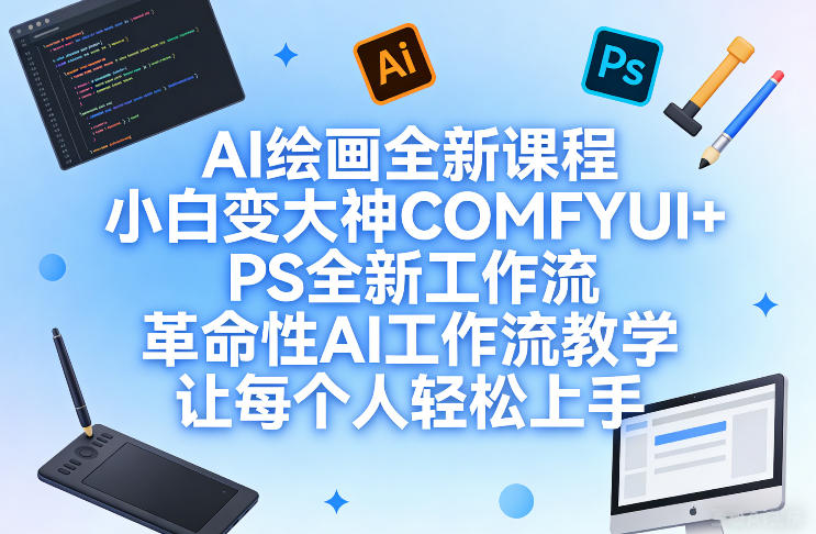 AI绘画全新课程，小白变大神COMFYUI+PS全新工作流，革命性AI工作流教学，让每个人轻松上手-聊项目