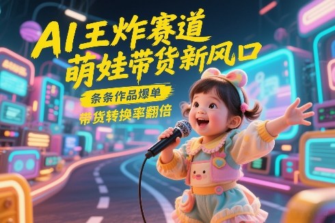 AI王炸赛道，萌娃带货新风口，条条作品爆单，带货转换率翻倍，核心逻辑拆解-聊项目