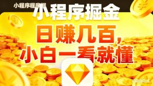微信小程序掘金项目，不用复杂操作，5分钟就能学会上手操作，日入几张【揭秘】-聊项目