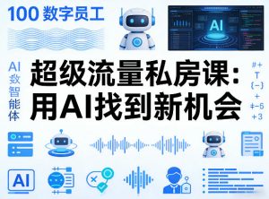 你的AI数字员工100个智能体，超级流量私房课，用AI找到新机会-聊项目