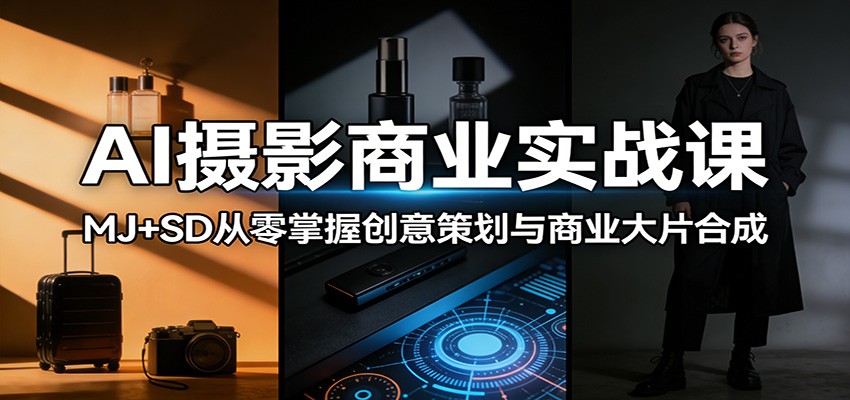 AI摄影商业实战课：MJ+SD从零掌握创意策划与商业大片合成-聊项目