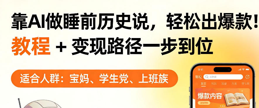 靠AI做睡前历史解说，轻松出爆款！教程+变现路径一步到位，单个视频收益1K+【揭秘】-聊项目