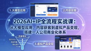 2026AI+IP全流程实战课:从大模型应用、内容获客到虚拟产品变现,搭建一人公司商业化体系-聊项目
