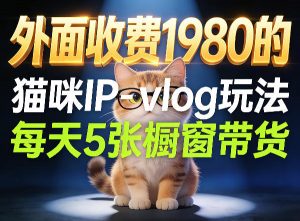 宠物赛道猫咪IP-vlog玩法,26条视频涨粉29W,每天5张橱窗带货拆解-聊项目