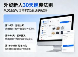 外贸新人30天逆袭法则,教你从0到百W订单的实战通关秘籍-聊项目