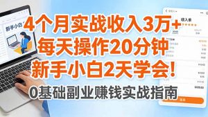 4个月实战收入3万+，每天操作20分钟，新手小白2天学会！-聊项目