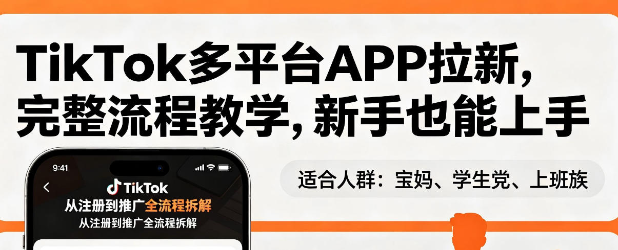 TikTok多平台APP拉新，完整流程教学，新手也能上手，轻松出海搞美金-聊项目