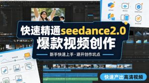 快速精通seedance2.0爆款视频创作,快速产出高清视频,避开大量创作坑点,新手也能快速上手-聊项目