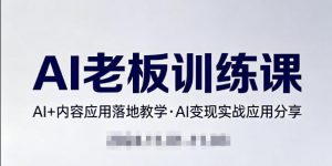 内容AI老板训练课,AI+内容应用落地教学,AI变现的实战应用分享-聊项目