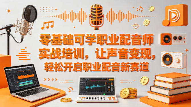 零基础可学职业配音师实战培训，让声音变现，轻松开启职业配音新赛道-聊项目