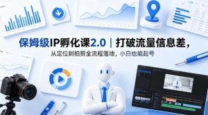 保姆级IP孵化课2.0｜打破流量信息差，从定位到拍剪全流程落地，小白也能起号-聊项目