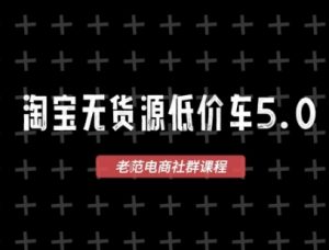 淘宝无货源价车5.0，2026最新VIP淘宝无货源课程，1688代发，蓝海选品，零成本创业首选(更新26年4月24日)-聊项目