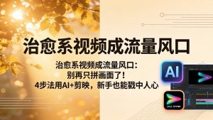 治愈系视频成流量风口：别再只拼画面了！4步法用AI+剪映，新手也能戳中人心-聊项目