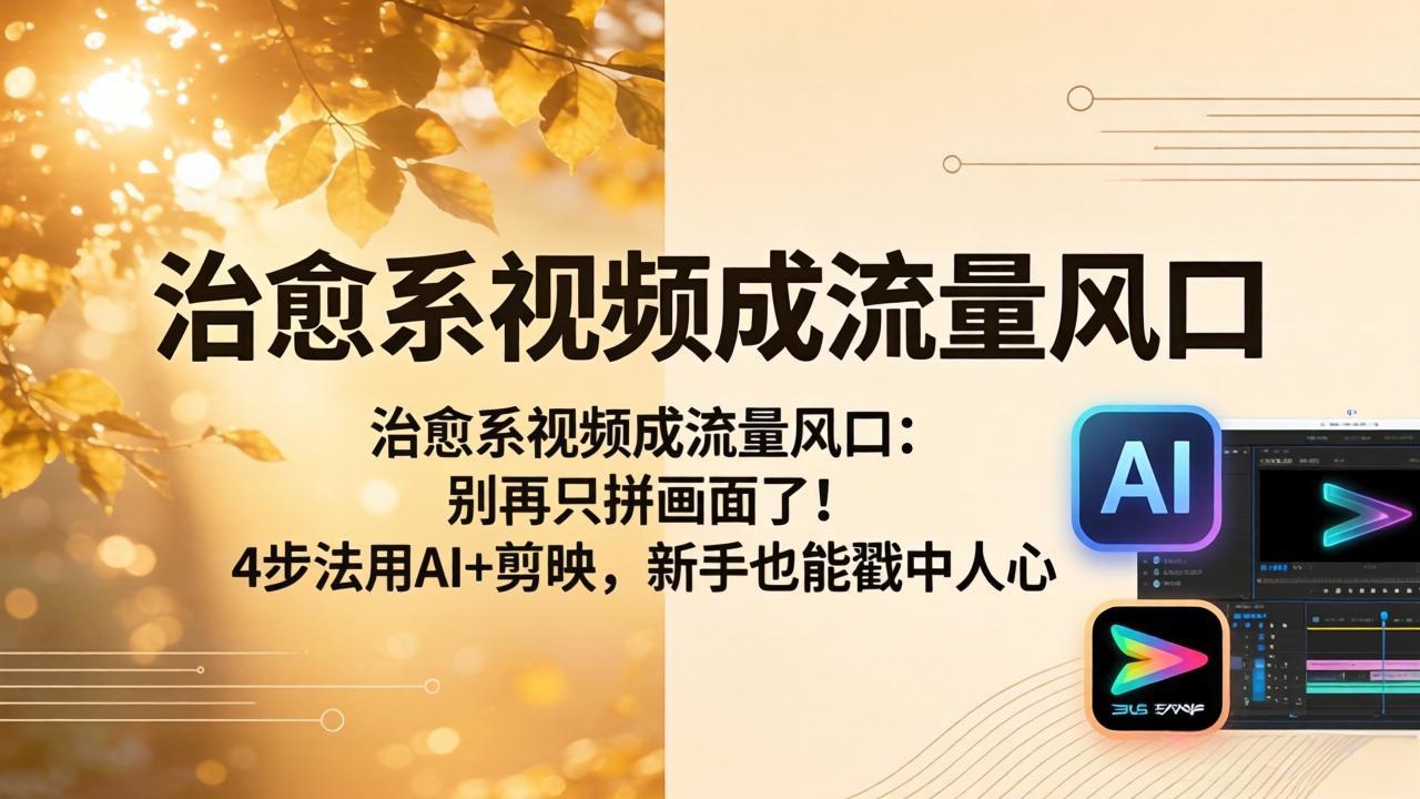 治愈系视频成流量风口：别再只拼画面了！4步法用AI+剪映，新手也能戳中人心-聊项目