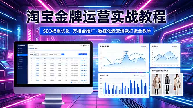2026 淘宝金牌运营实战教程，SEO权重优化万相台推广，数据化运营爆款打造全教学-聊项目