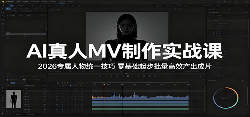 AI真人MV制作实战课：2026专属人物统一技巧，零基础起步批量高效产出成片-聊项目