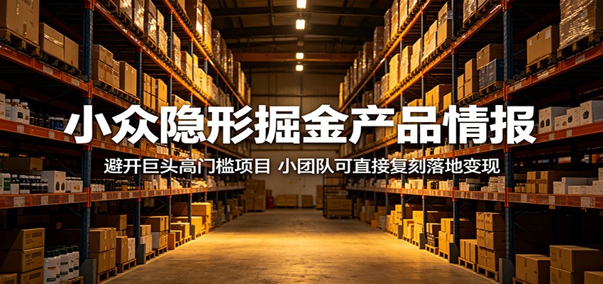小众隐形掘金产品情报：避开巨头高门槛项目，小团队可直接复刻落地变现-聊项目