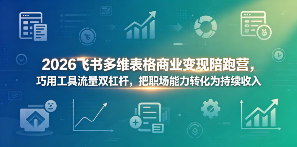 2026飞书多维表格商业变现陪跑营，巧用工具流量双杠杆，把职场能力转化为持续收入-聊项目