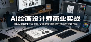 AI绘画设计师商业实战：SD/MJ/GPT三大工具，全维度实操落地打造商用设计作品-聊项目