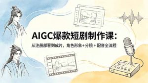 AIGC爆款短剧制作课：从注册部署到成片，角色形象+分镜+配音全流程-聊项目